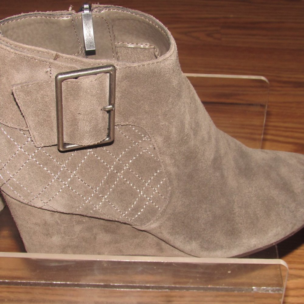 PESARO Denise Suede Leather Buckle Wedge Ankle Booties 124097 Shoes Size 8 - Picture 5 of 6